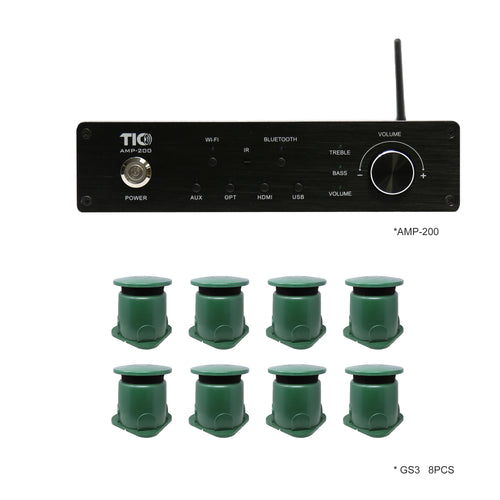 Amplifier &  Outdoor Speakers bundle - TIC AMP200 + GS3 (8 pcs.)